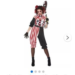 Women's Spooky Clown Costume - Red, Black, White